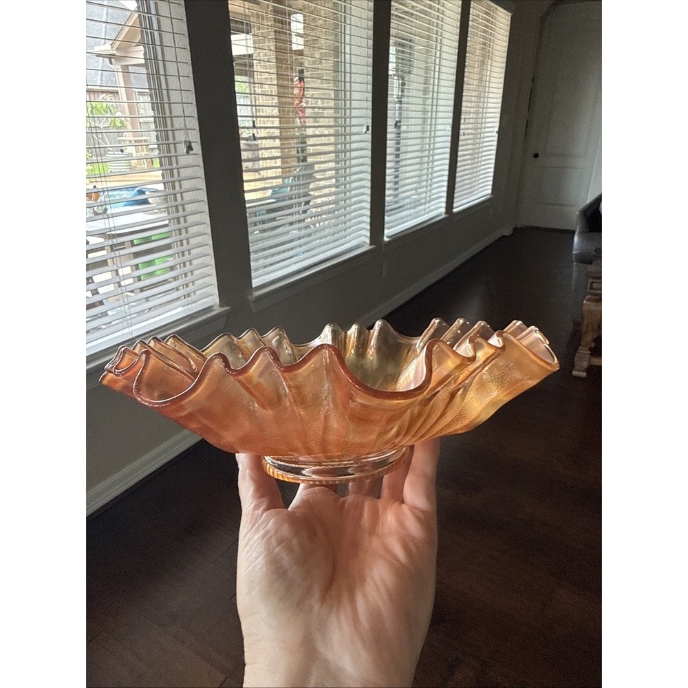 Vintage Marigold Carnival Glass Bowl, 8.5 inch's
